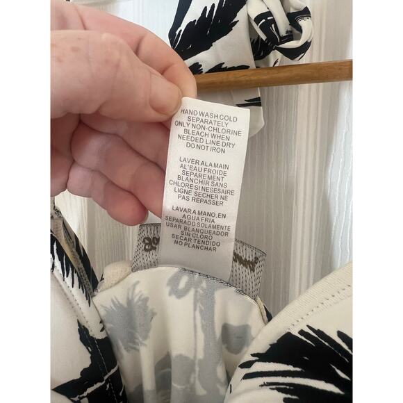 Tommy Bahama Black and White Palm Tree Print Halter Top Swim Beach Dress Size XS - Picture 6 of 7